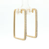 14kt Yellow Gold Diamond Rectangle Hoop Earrings