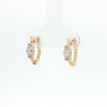 14kt Yellow Gold Marquise Huggie Earrings