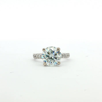 14K White Gold Diamond Engagement Ring