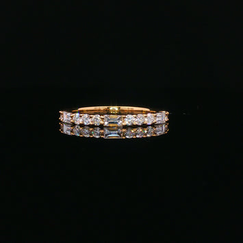 14kt Yellow Gold Alternating Diamond Band