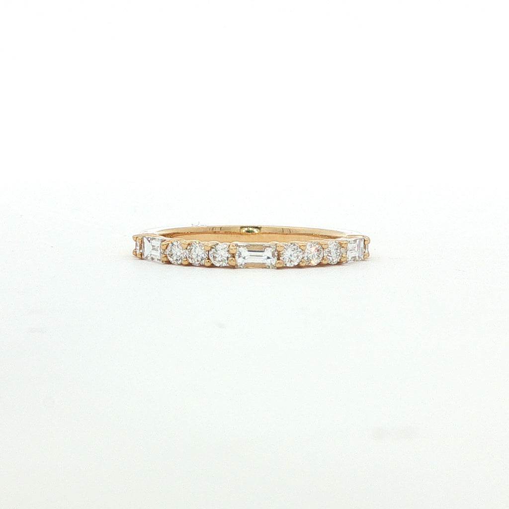 14kt Yellow Gold Alternating Diamond Band
