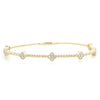 14kt Yellow Gold Diamond Clover Flexible Bangle Bracelet