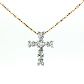 14kt White Gold Diamond Cross Pendant