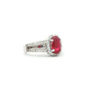 14kt White Gold Oval Ruby & Diamond Halo Ring