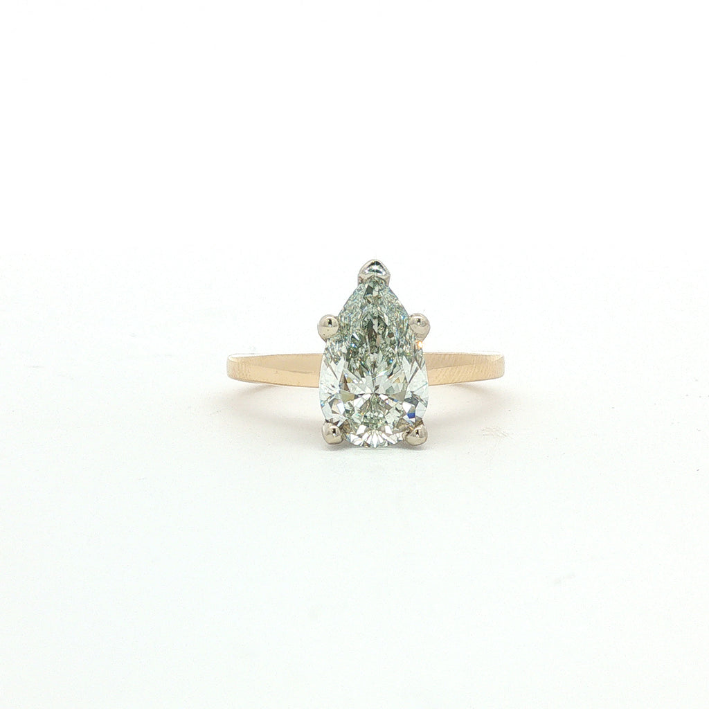 14kt Yellow Gold Pear Shaped Engagement Ring