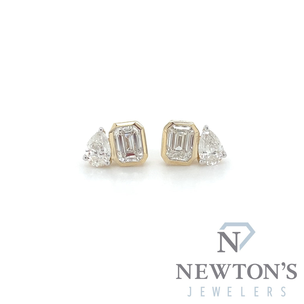 14kt Yellow Gold Duo Diamond Ear Studs (1.27ct)