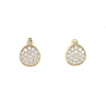 14kt Yellow Gold Diamond Pave Hoop Earrings