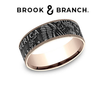 Brook and Branch Men's 14kt Rose Gold and Tantalum Band