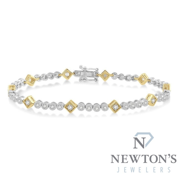 14kt Yellow & White Diamond Fashion Bracelet