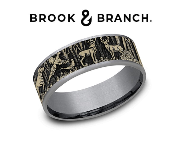 Brook and Branch Men's 14kt Yellow Gold Tantalum Ring