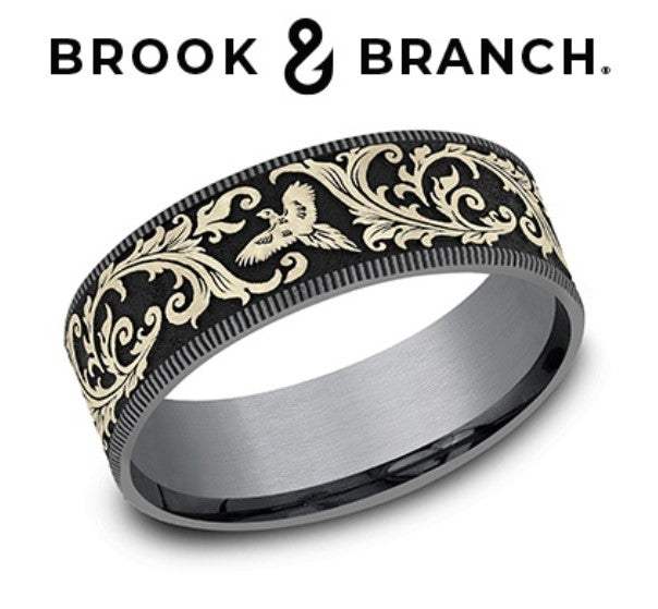 Brook and Branch Men's 14kt Yellow Gold and Tantalum Ring
