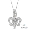 10kt White Gold Fleur De Lis Diamond Pendant