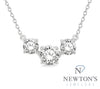 14kt White Gold Past Present & Future Diamond Necklace