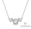 14kt White Gold Past Present & Future Diamond Necklace