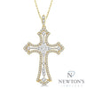 14kt Yellow Gold Cross Lovebright Diamond Fashion Pendant