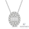 14kt White Gold Oval Shape Fusion Diamond Fashion Pendant