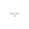 14kt White Gold Oval Diamond Engagement Ring with Pavé Band