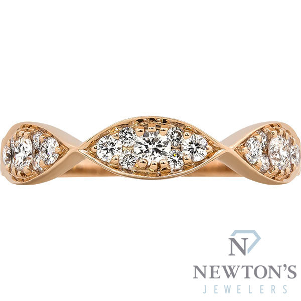 14kt Yellow Gold Curved Diamond Band