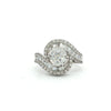 Estate 14kt White Gold Diamond Swirl Ring