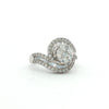Estate 14kt White Gold Diamond Swirl Ring
