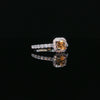 14kt White Gold Orange Sapphire & Diamond Halo Ring