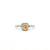 14kt White Gold Orange Sapphire & Diamond Halo Ring