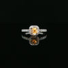 14kt White Gold Orange Sapphire & Diamond Halo Ring