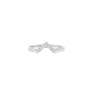 14kt White Gold Diamond Chevron Band