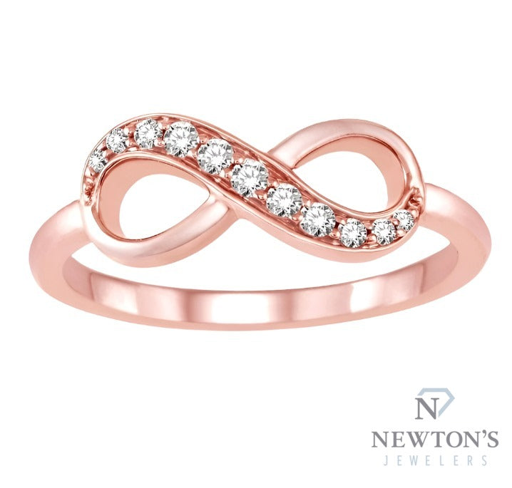 10kt Rose Gold Diamond Infinity Ring