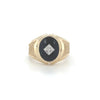Estate 14kt Yellow Gold Gents Onyx and Diamond Ring