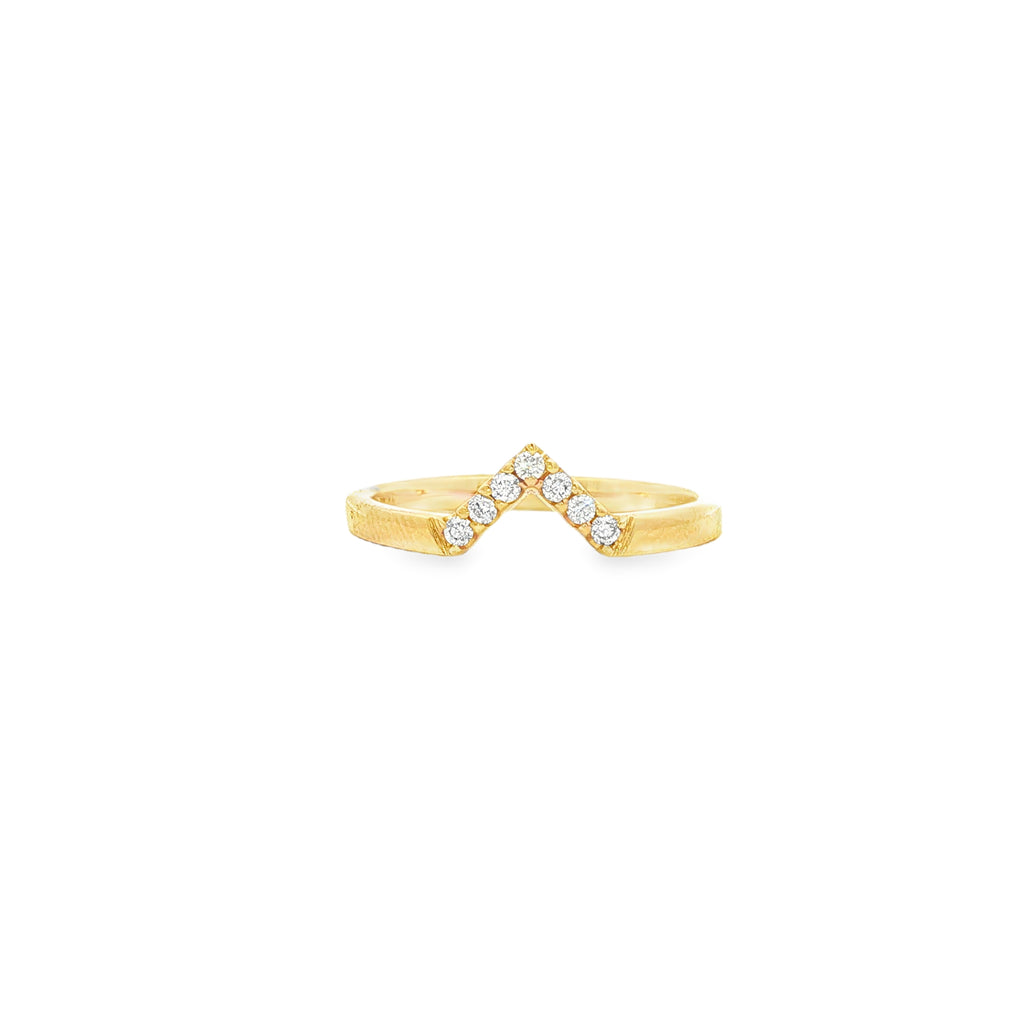14kt Yellow Gold Diamond Chevron Ring
