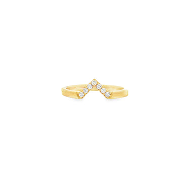 14kt Yellow Gold Diamond Chevron Ring