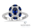 14kt White Gold Oval Sapphire & Diamond Fashion Ring