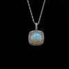 14kt White Gold Opal and Diamond Pendant