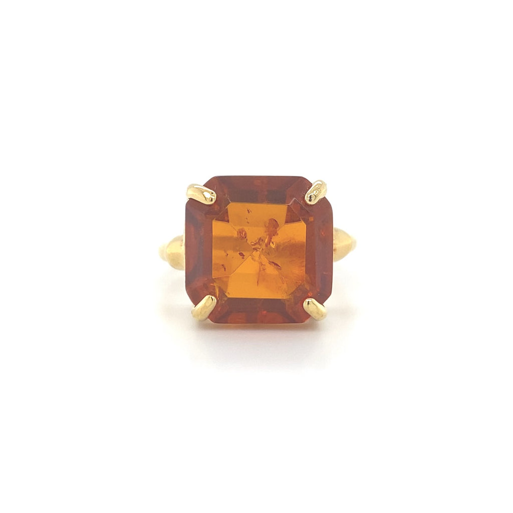 Estate 14kt Yellow Gold Genuine Amber Ring