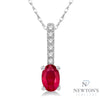 10kt White Gold Oval Shape Ruby & Diamond Pendant