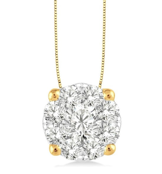 14kt Yellow Gold Lovebright Diamond Solitaire Pendant