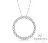 14kt White Gold Diamond Circle Pendant with Chain (0.50ct)