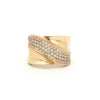 14kt Yellow Gold Wide Diamond Crossover Ring
