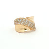 14kt Yellow Gold Wide Diamond Crossover Ring