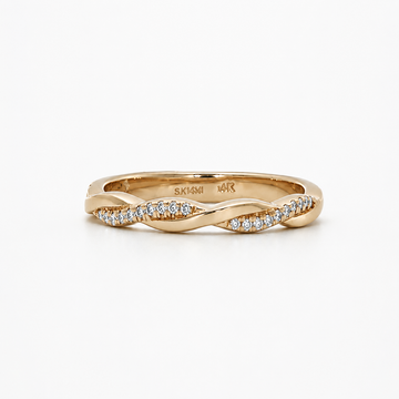 14kt Yellow Gold Twisted Diamond Band