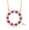 14kt Yellow Gold Ruby and Diamond Necklace