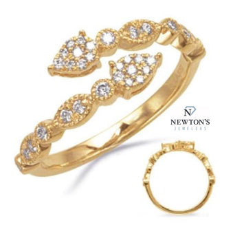 14kt Yellow Gold Diamond Bypass Ring
