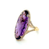 14kt Yellow Gold Oval Amethyst Fashion Ring