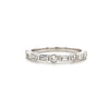 14kt White Gold Alternating Diamond Stackable Band