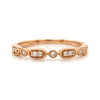 14kt Rose Gold Alternating Diamond Stackable Band