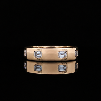 14kt Yellow Gold Emerald Cut Diamond Band