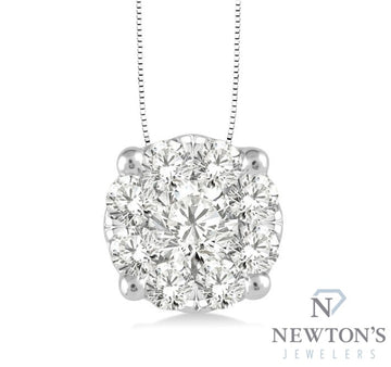 14kt White Gold Lovebright Essential Diamond Solitaire Pendant (0.75ct)