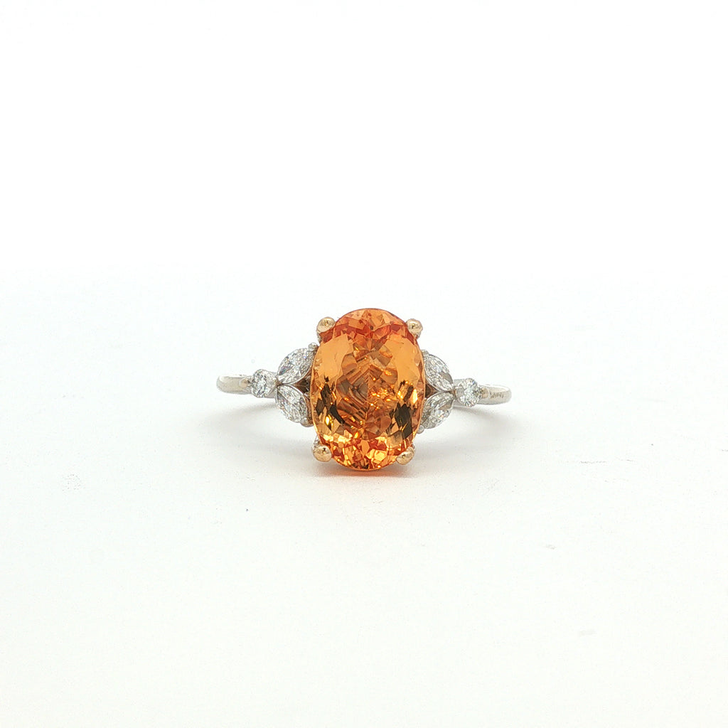 14kt Two-Tone Imperial Golden Topaz & Diamond Ring