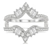 14kt White Gold Chevron Baguette Diamond Insert Ring